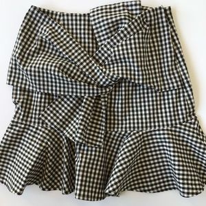 Mackenzie & Me Black/White Ginghsm Skirt with Flat Front Bow and Side Zipper